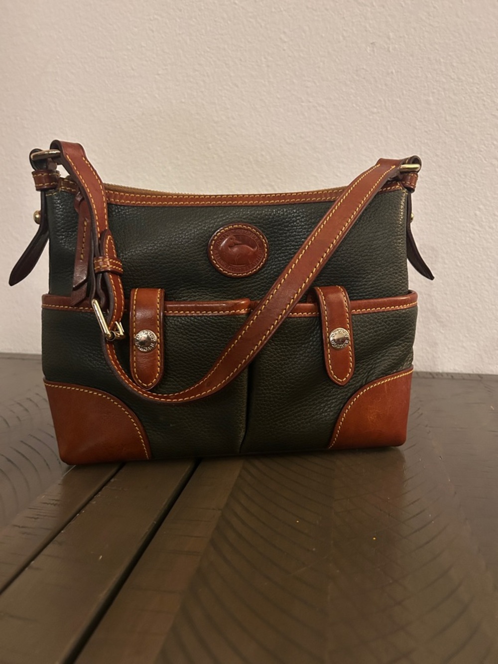 Dooney & Bourke Green and Brown AWL Letter Carrier
